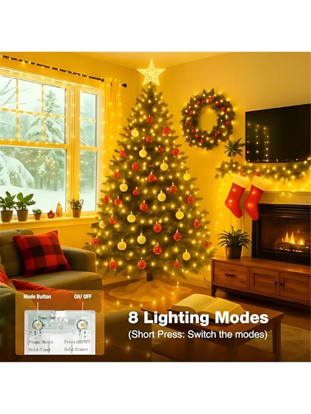 16FT 50 LED 1 Pack Fairy Lights+2 Pack Orange Purple Halloween Lights for Tree
